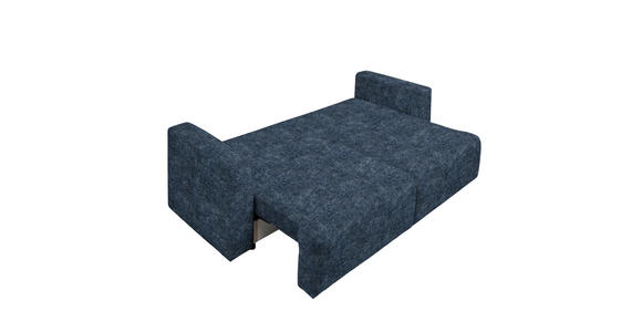 SCHLAFSOFA Velours Dunkelblau Zierkissen, Rückenkissen, Bettkasten, Schlaffunktion, Rücken echt  - Schwarz/Dunkelblau, Design, Kunststoff/Textil (250/92/105cm) - Carryhome