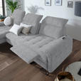 ECKSOFA in Chenille Grau  - Schwarz/Grau, LIFESTYLE, Textil/Metall (180/310cm) - Valnatura