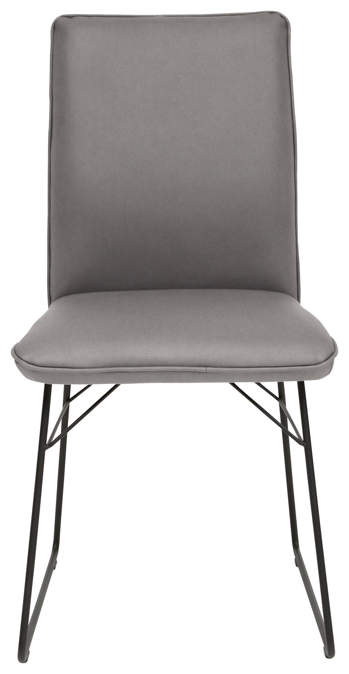 STUHL  in Stahl Mikrofaser Metall, Textil  - Schwarz/Grau, Design, Textil/Metall (46/91/60cm) - Dieter Knoll