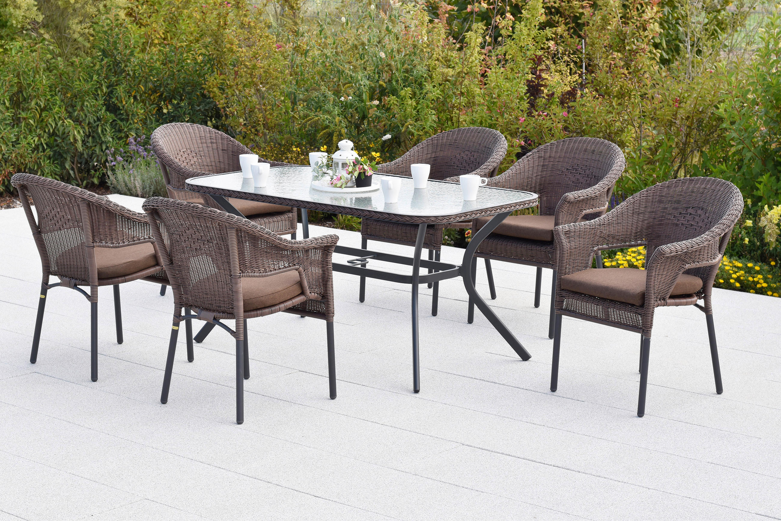 Gardenson Gartentischgruppe Ravenna Graphit, Dunkelbraun