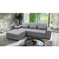 ECKSOFA CLASSIC Grau Struktur, Bouclé  - Schwarz/Grau, Design, Kunststoff/Textil (175/270cm) - MID.YOU