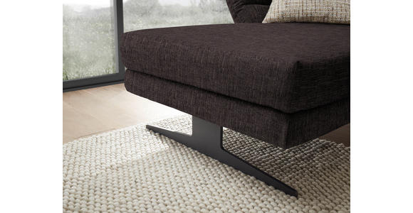 ECKSOFA Mokka Flachgewebe  - Schwarz/Mokka, Design, Textil/Metall (176-217/279-327cm) - Dieter Knoll