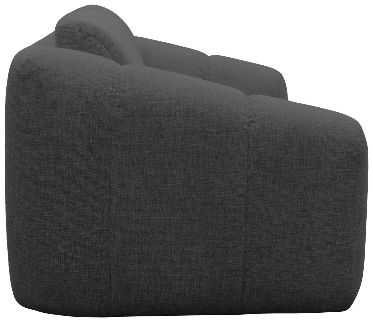 SCHLAFSOFA Chenille Grau  - Beige/Schwarz, MODERN, Kunststoff/Textil (192/85/110cm) - Livetastic