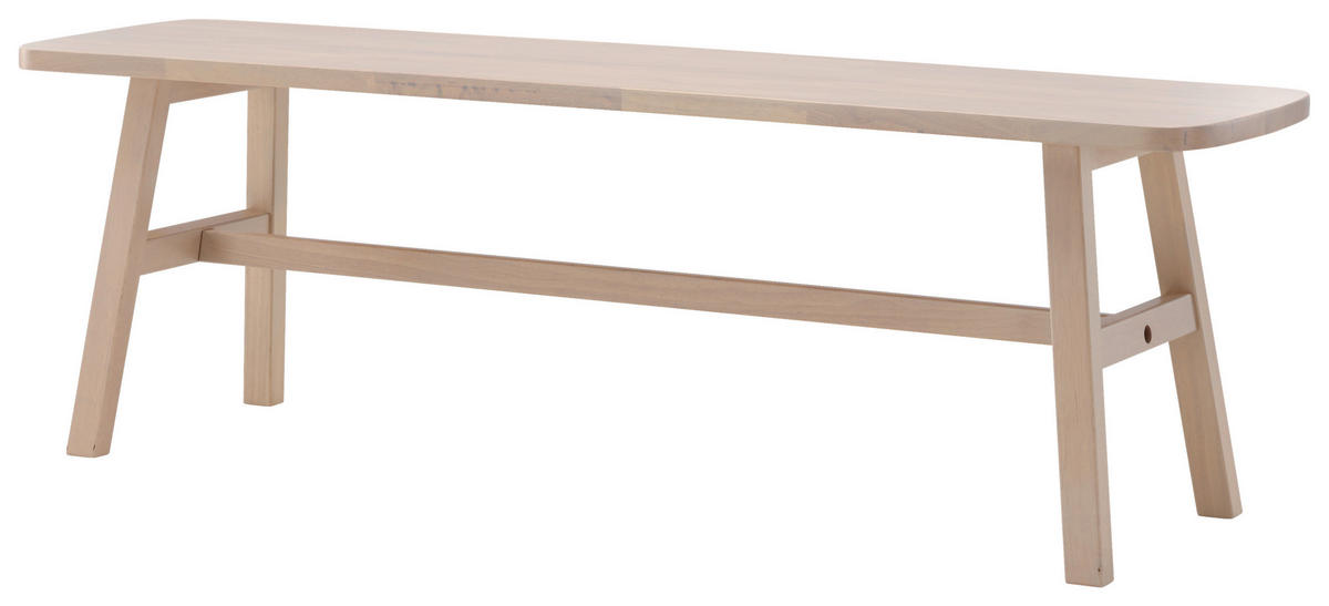 SITZBANK 140/45/35 cm Weiß Kautschukholz furniert  - Weiß, Design, Holz (140/45/35cm) - Livetastic