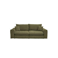 BIGSOFA Chenille Olivgrün  - Schwarz/Olivgrün, MODERN, Kunststoff/Textil (255/76/117cm) - Milino