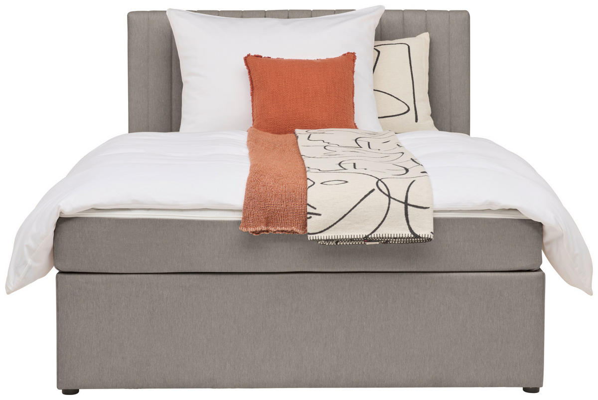 BOXBETT 140/200 cm  in Hellgrau  - Hellgrau, Modern, Holz/Textil (140/200cm) - MID.YOU