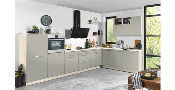 EINBAUKÜCHE - Birkefarben/Grau, Design, Holzwerkstoff - Dieter Knoll
