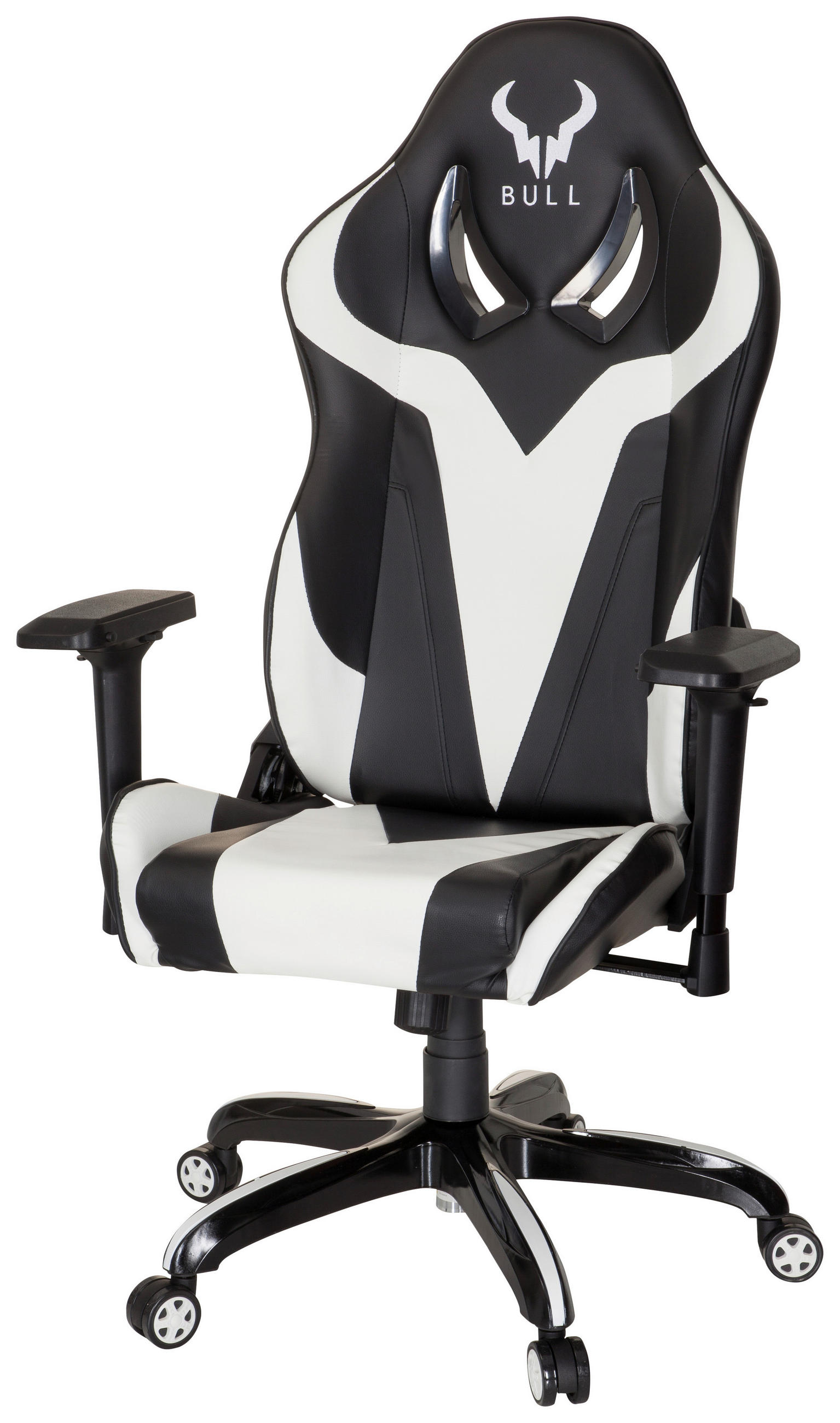GAMINGSTOL  i läderimitation svart, vit  - vit/svart, Modern, textil/plast (74/133/67cm) - MID.YOU