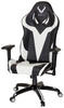GAMINGSTUHL Schwarz, Weiß Textil   - Schwarz/Weiß, MODERN, Kunststoff/Textil (74/133/67cm) - MID.YOU
