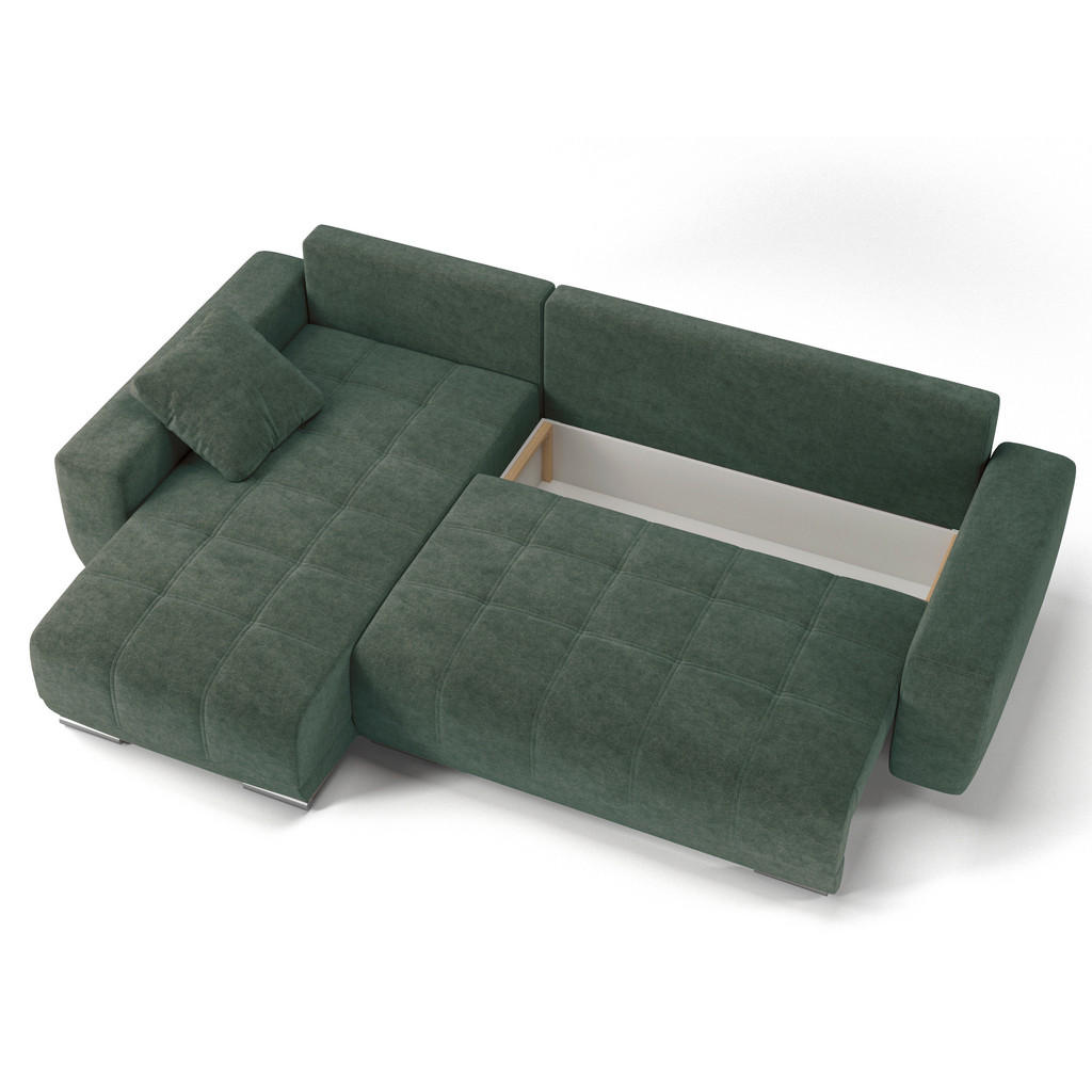 Thumbnail - Mid.you Ecksofa Lopez, Dunkelgrün, Textil, 3-4-Sitzer, Füllung: Polyetherschaumkern, seitenverkehrt montierbar, L-Form, ...