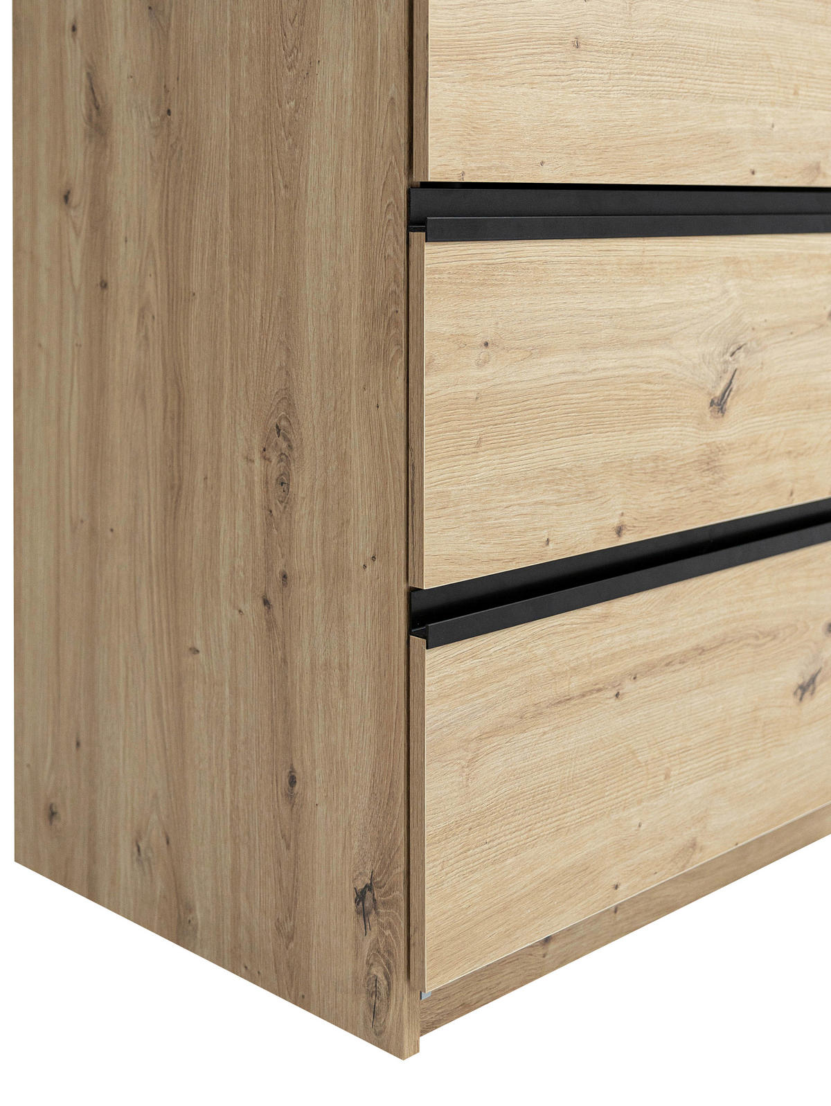 SCHIEBETÜRENSCHRANK 2-türig Eiche Artisan  - Schwarz/Eiche Artisan, MODERN, Holzwerkstoff/Metall (215/205/61,5cm) - Boxxx