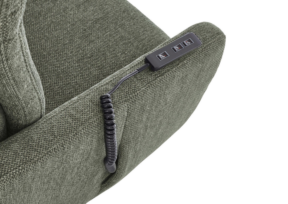 RELAXSESSEL Textil Olivgrün  - Schwarz/Olivgrün, Konventionell, Textil/Metall (73/91-169/117cm) - Pure Home Comfort