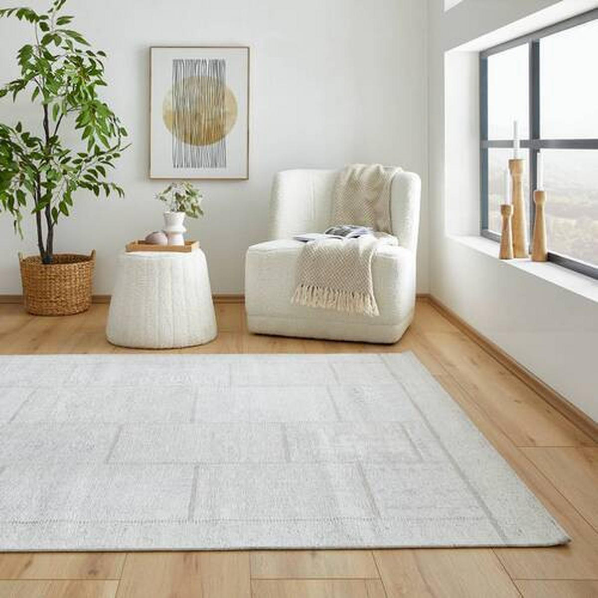 FLACHWEBETEPPICH 200/290 cm Weiß  - Weiß, Trend, Textil (200/290cm) - Novel