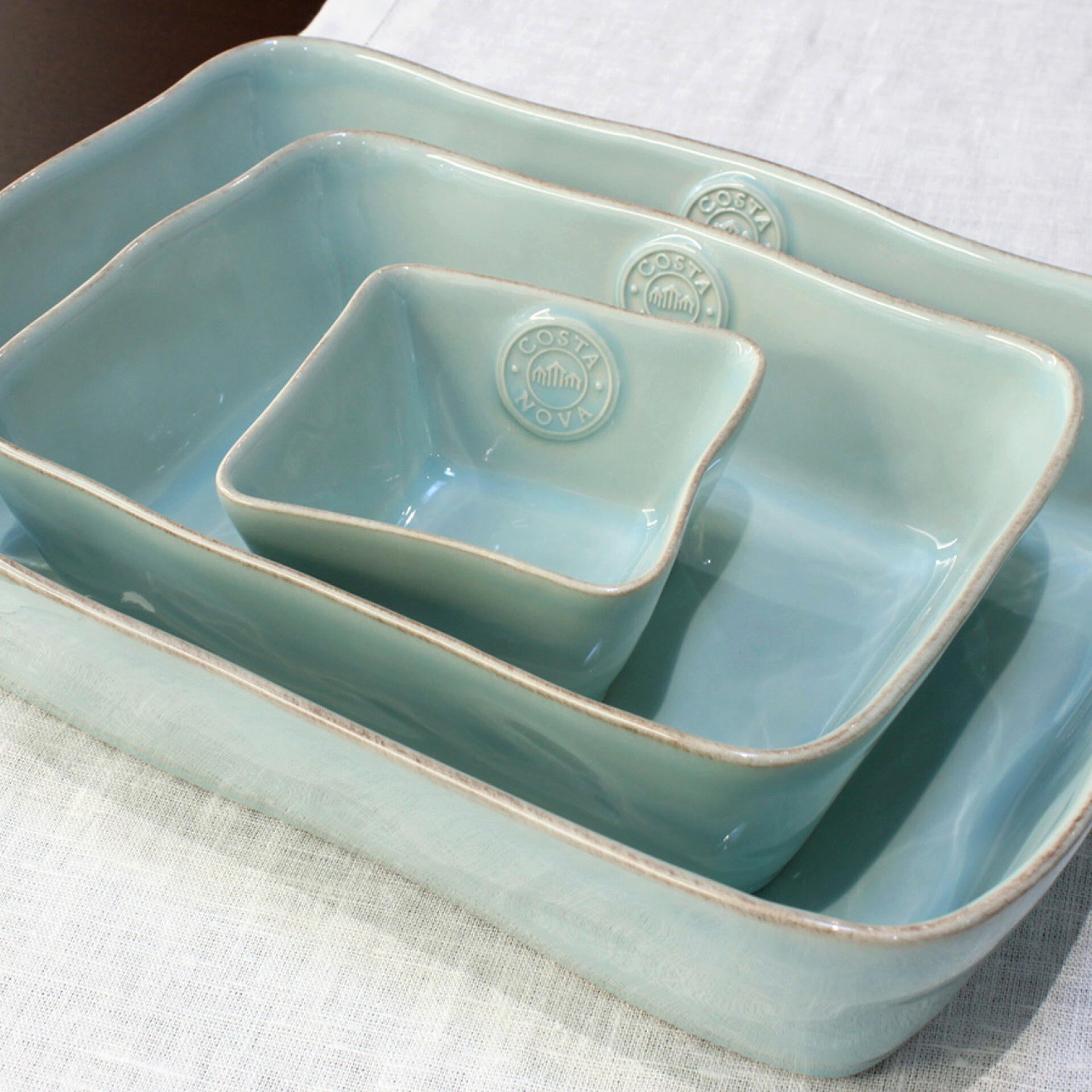 AUFLAUFFORM Keramik Feinsteinzeug  - Türkis, Basics, Keramik (26/19/7cm) - Costa Nova