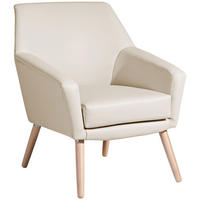 SESSEL in Lederlook Beige  - Beige/Buchefarben, Design, Holz/Textil (67/81/71cm) - Max Winzer