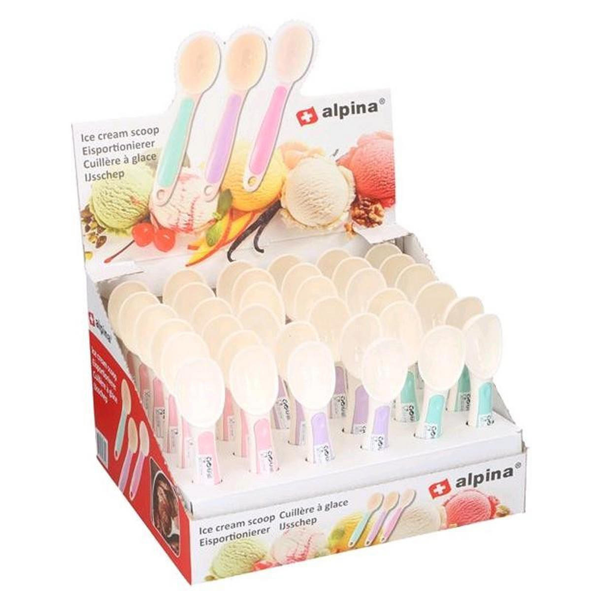 KAŠIKA ZA SLADOLED - staroružičasta/pastelno plava, Osnovno, plastika (4,8/3,4/2,0cm) - Alpina 6287