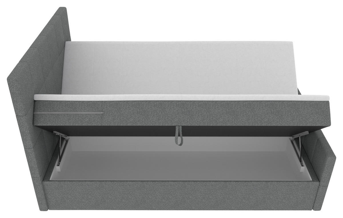 BOXBETT 120/200 cm  in Grau  - Grau, KONVENTIONELL, Kunststoff/Textil (120/200cm) - Boxxx