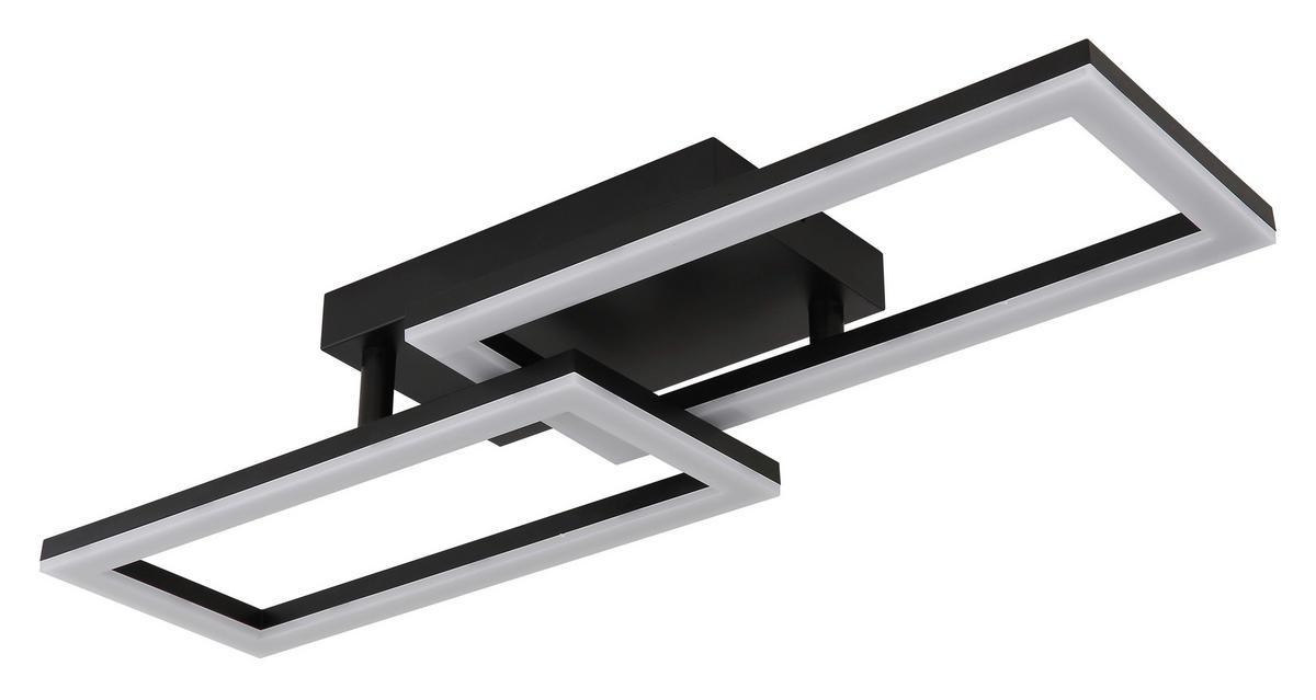 LED PLAFONJERA - opal/crna, Dizajnerski, metal/plastika (61,4/19,5/9cm)