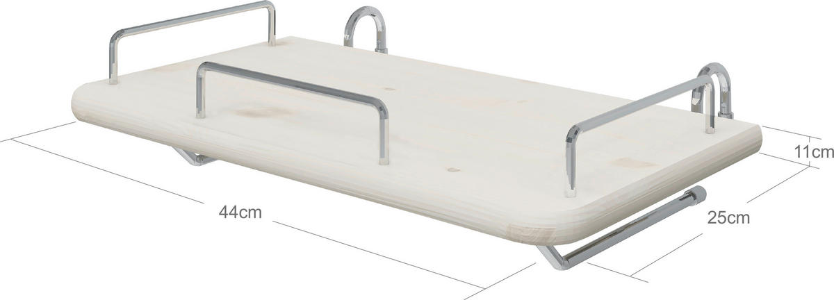 ANSTECKPLATTE Weiß  - Weiß, Design, Holz/Metall (44/25/11cm) - Flexa