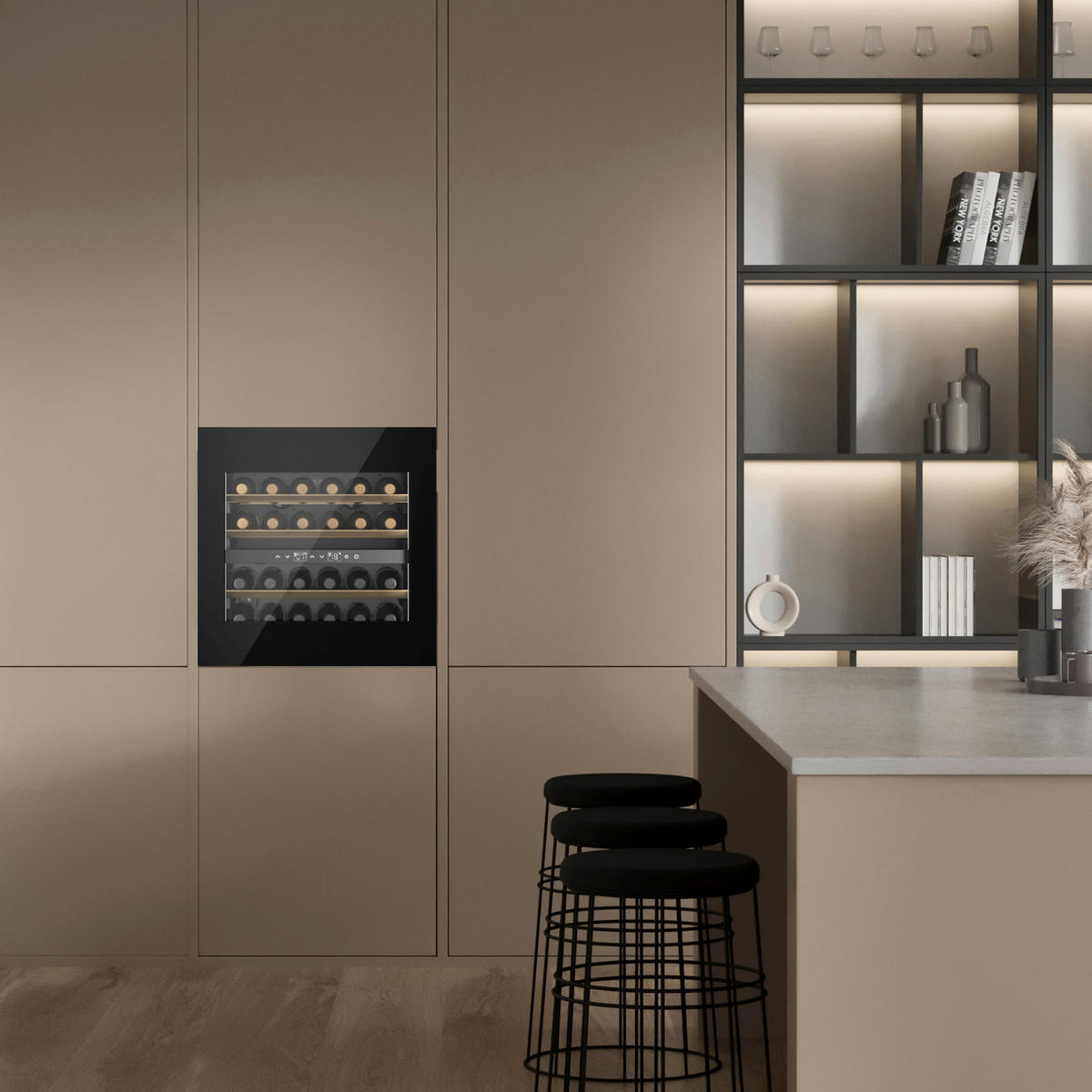 WEINKÜHLSCHRANK WineExcellence WE 24  - Schwarz, Basics, Glas (59,5/59,5/57,5cm) - CASO Design