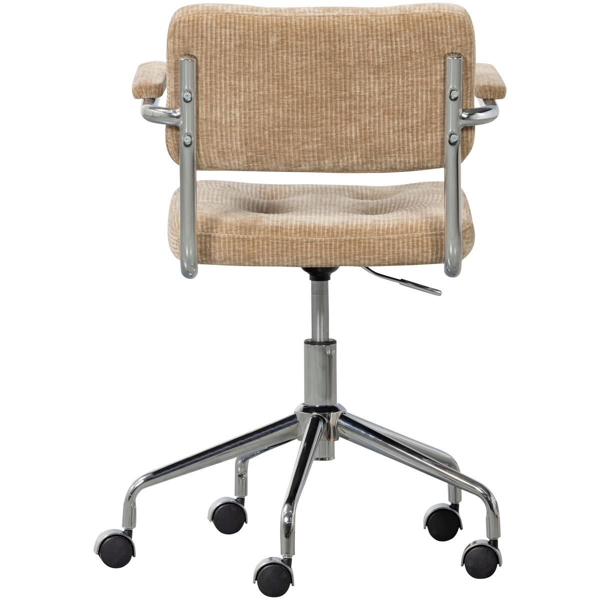 DREHSTUHL  in gerippt Sandfarben  - Sandfarben/Chromfarben, MODERN, Kunststoff/Textil (54/87/60cm) - Livetastic