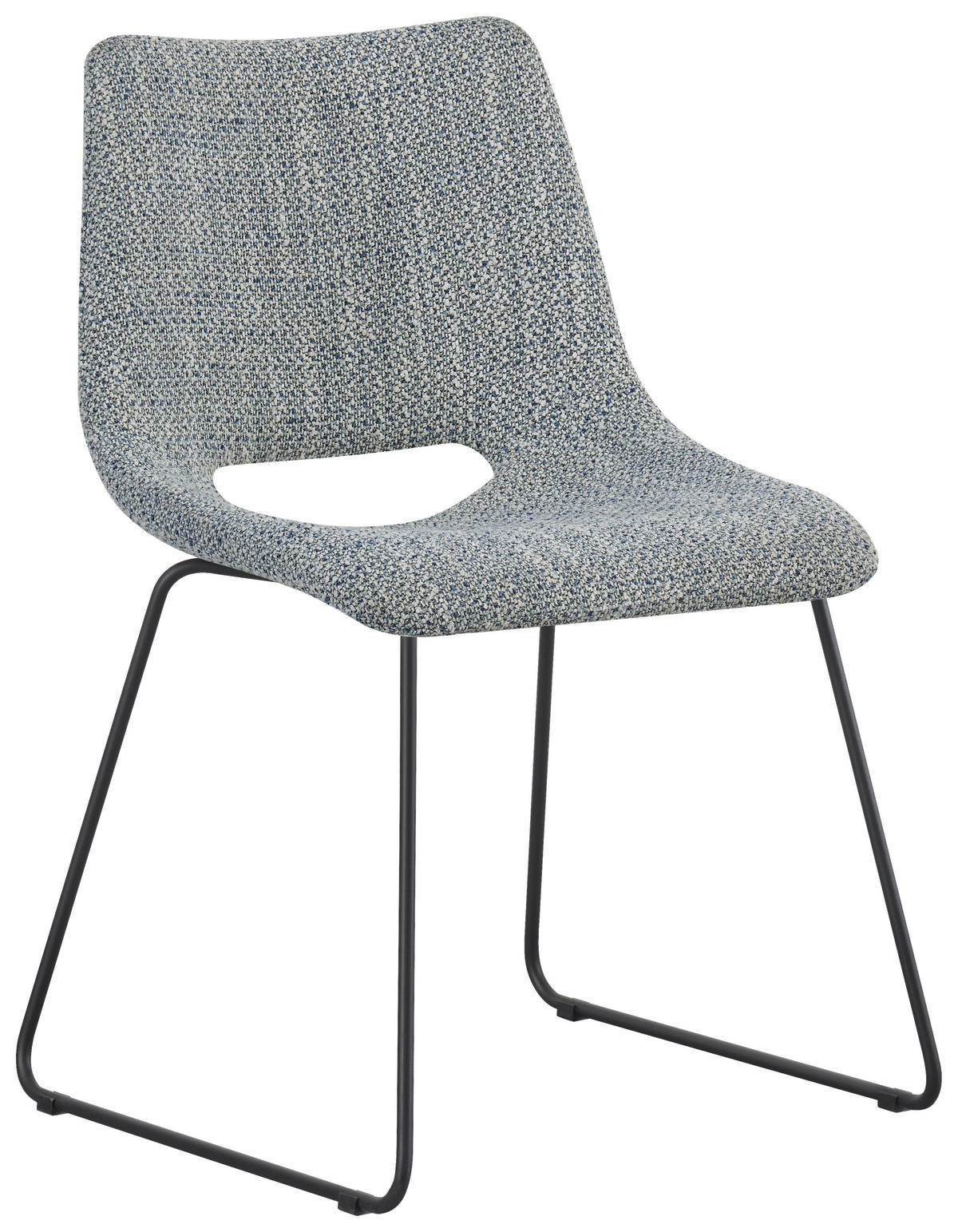 STUHL - Blau/Schwarz, Design, Textil/Metall (48/79/56cm) - Stylife