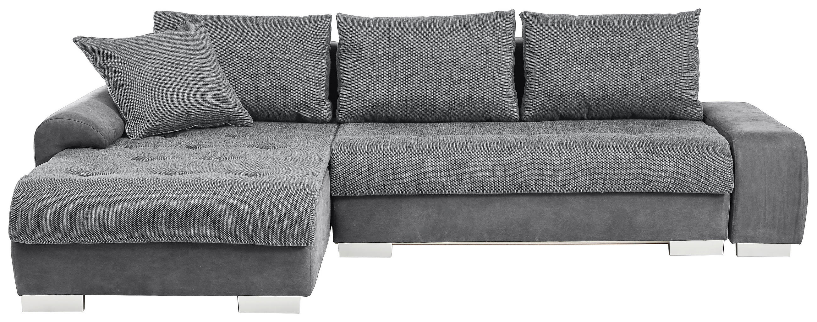 ECKSOFA Hellgrau, Dunkelgrau Webstoff, Flachgewebe 