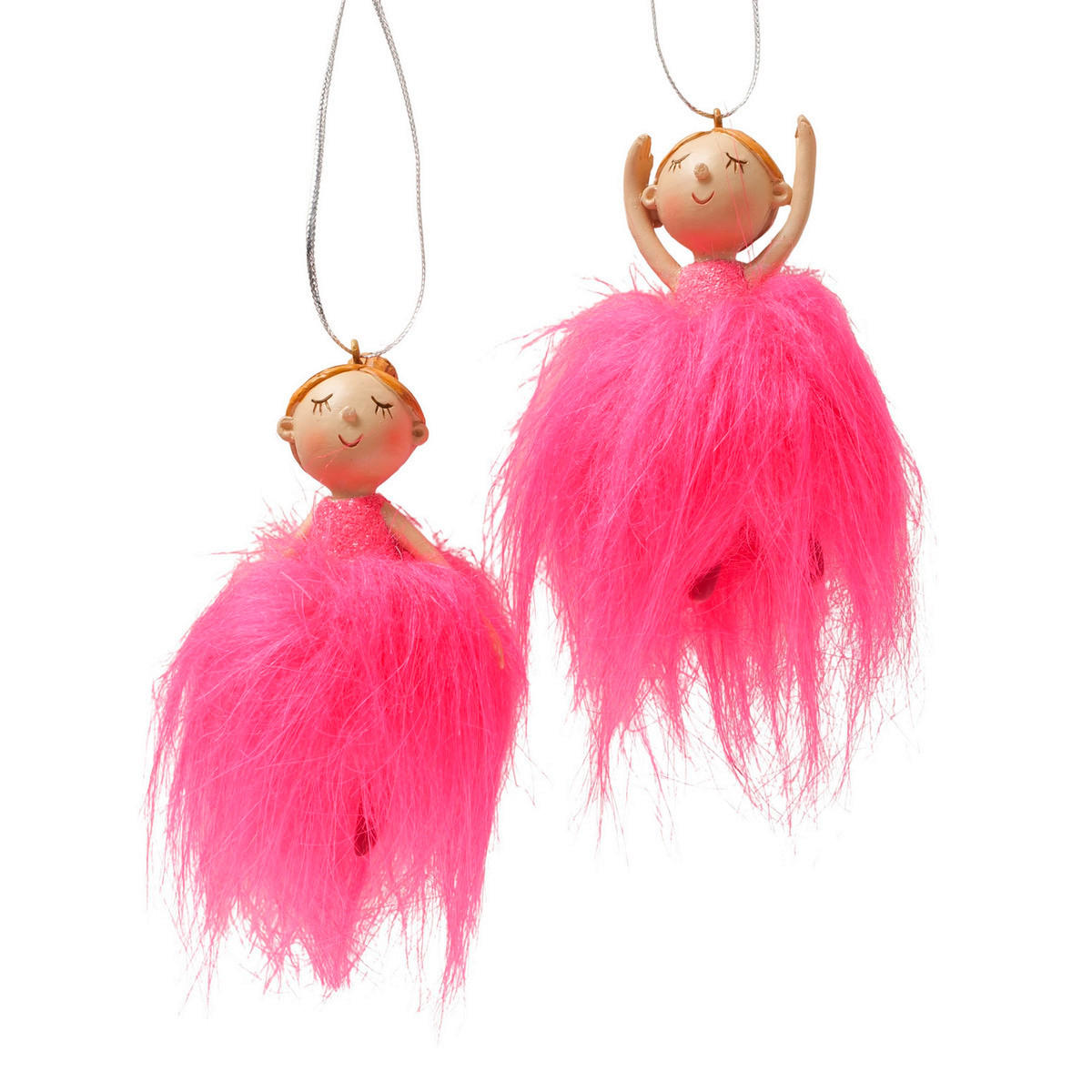 VIANOČNÁ OZDOBA - pink, Basics, textil/plast (6,5/6,5/9cm)