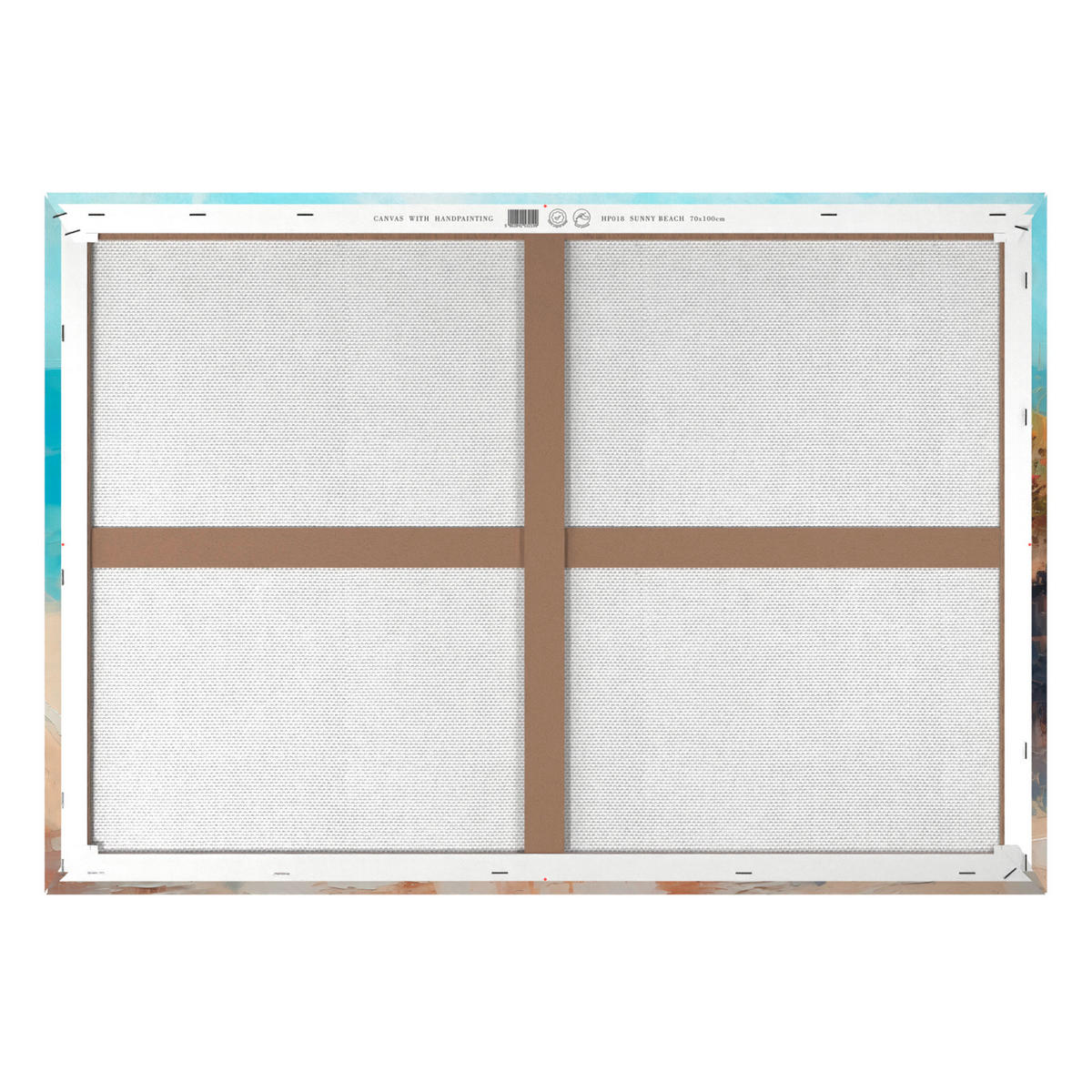 OLAJFESTMÉNY 100/70 cm  - bézs/barna, Basics, faalapú anyag/textil (100/70cm) - Monee