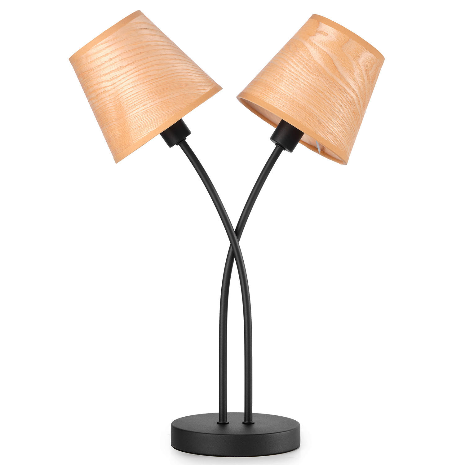 TISCHLEUCHTE 36/15/50 cm   - Eichefarben/Schwarz, KONVENTIONELL, Textil/Metall (36/15/50cm)