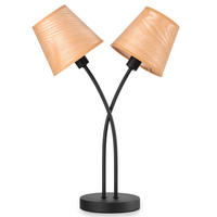 TISCHLEUCHTE 36/15/50 cm   - Eichefarben/Schwarz, KONVENTIONELL, Textil/Metall (36/15/50cm)