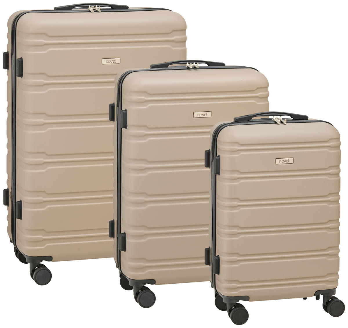 REISEKOFFERSET Mokka 3-teilig  - Mokka, Basics, Kunststoff/Textil - Novel