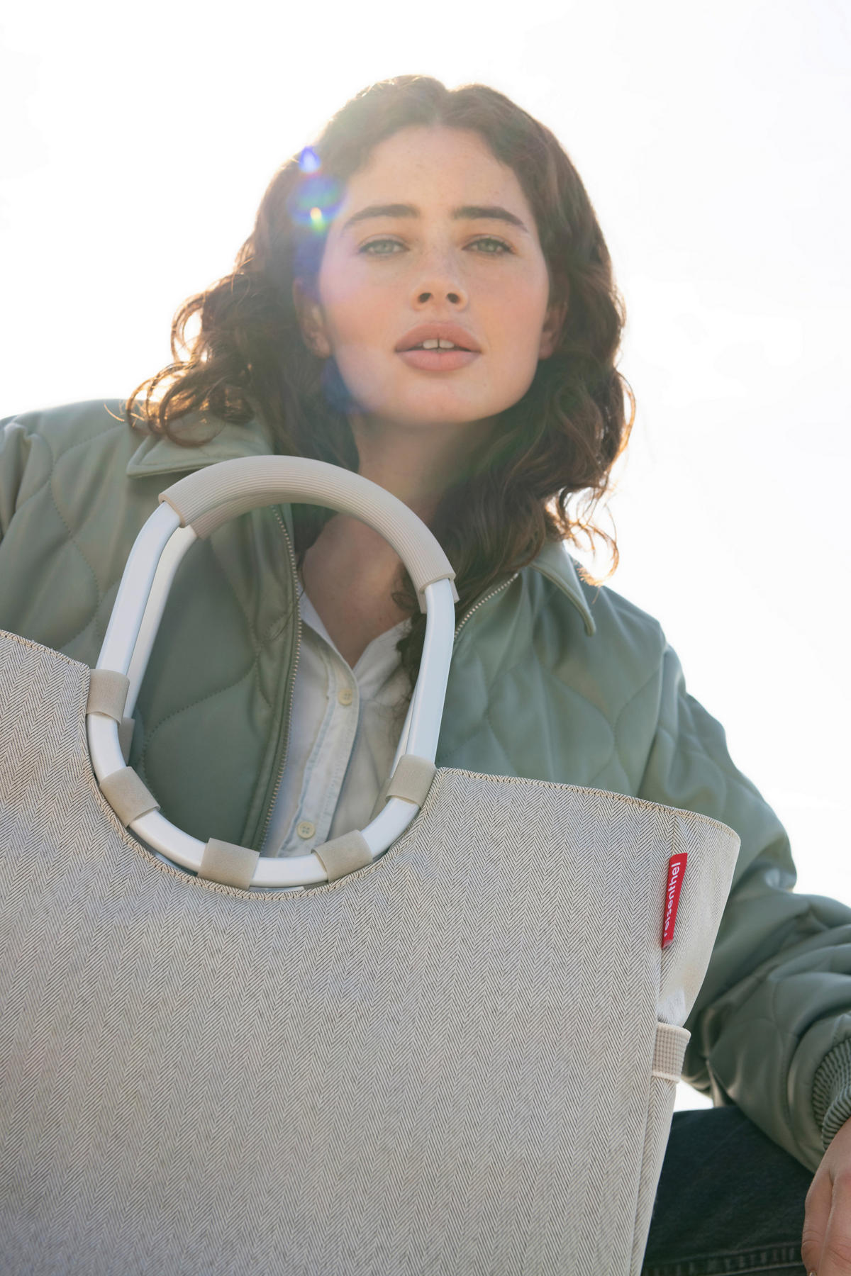 EINKAUFSKORB Herringbone Sand 25 L  - Beige/Roségold, Basics, Kunststoff/Textil (46/34,5/25cm) - Reisenthel