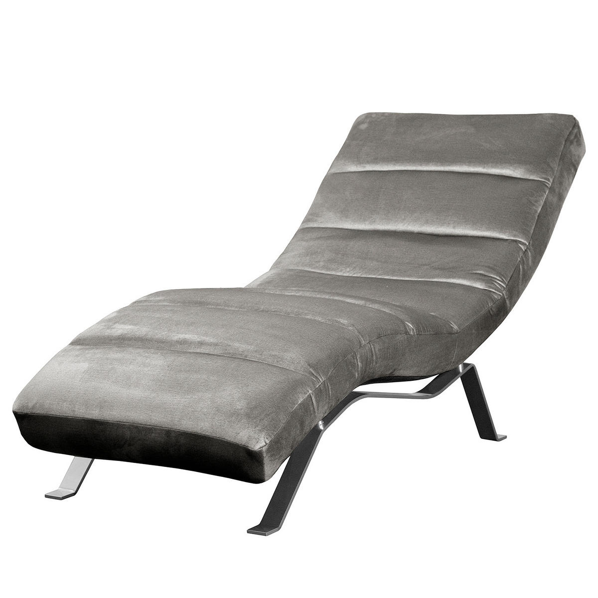 RELAXLIEGE Samt Dunkelgrau  - Dunkelgrau/Silberfarben, Design, Textil/Metall (65/65-95/171cm) - Livetastic