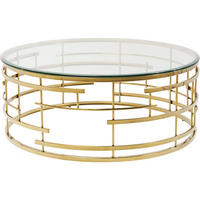 BEISTELLTISCH in Metall 100/100/45 cm  - Messingfarben, Trend, Glas/Metall (100/100/45cm) - Kare-Design