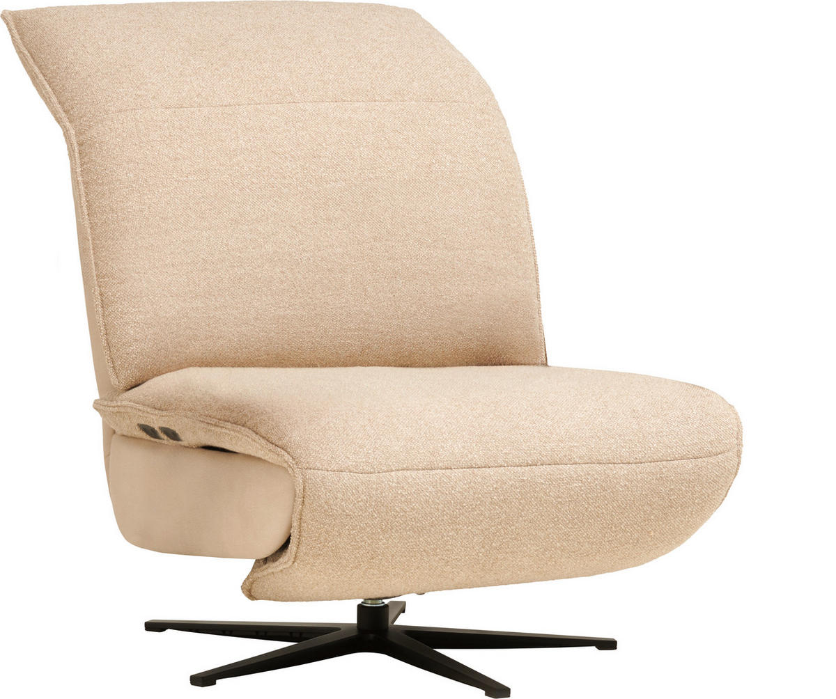 SESSEL in Flachgewebe, Mikrofaser Beige  - Beige/Schwarz, Design, Textil/Metall (84/65/91cm) - Koinor