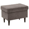 HOCKER Webstoff Braun  - Schwarz/Braun, Basics, Textil (63/43/42cm) - MID.YOU