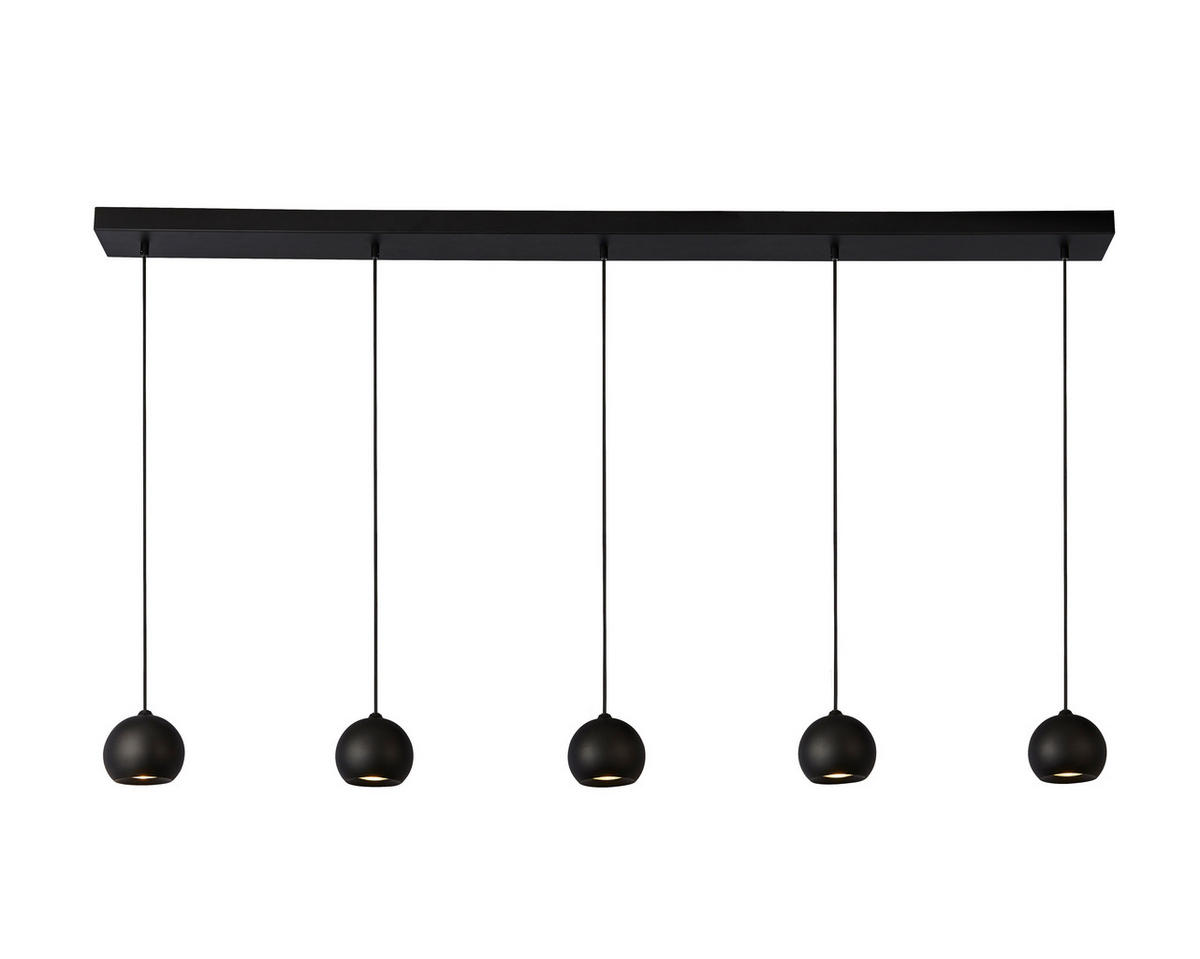 PENDELLEUCHTE Eindhoven 160/12/200 cm   - Schwarz, Design, Metall (160/12/200cm) - Searchlight