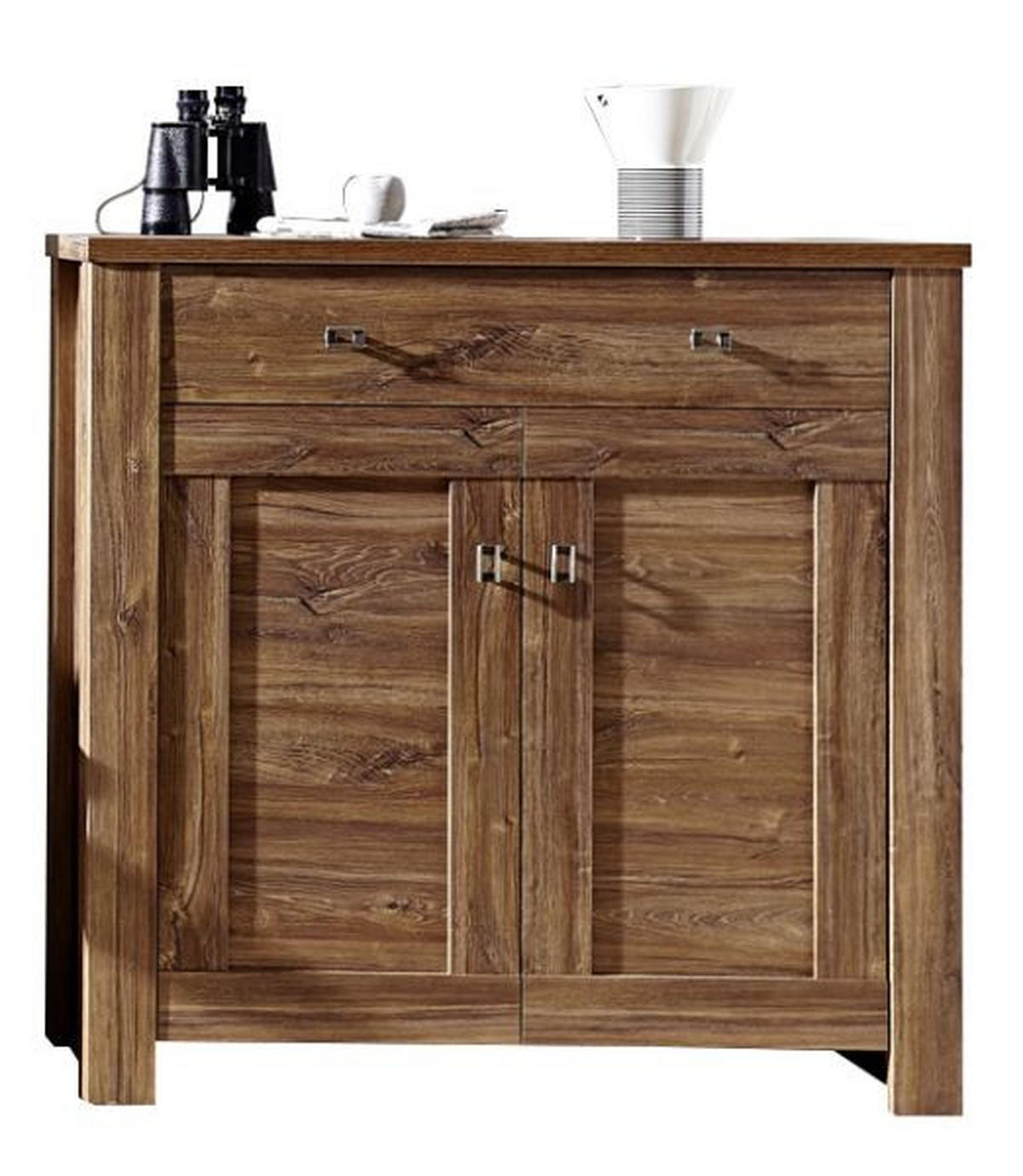 SCHUHSCHRANK Akaziefarben  - Akaziefarben/Nickelfarben, LIFESTYLE, Holzwerkstoff/Metall (100/100/40cm) - Landscape