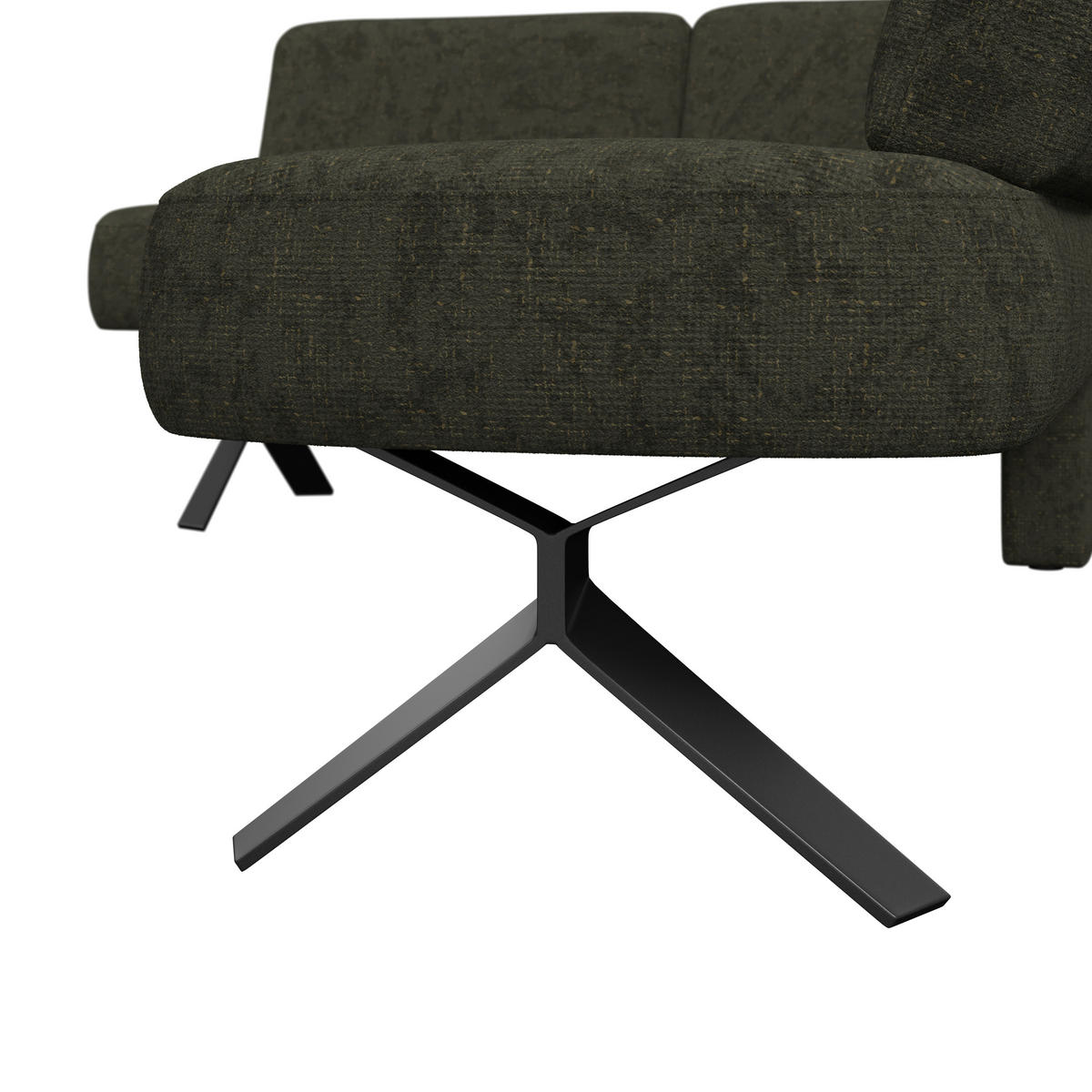 ECKBANK 176/248 cm Webstoff Grün   - Schwarz/Grün, MODERN, Textil/Metall (176/248cm) - Livetastic