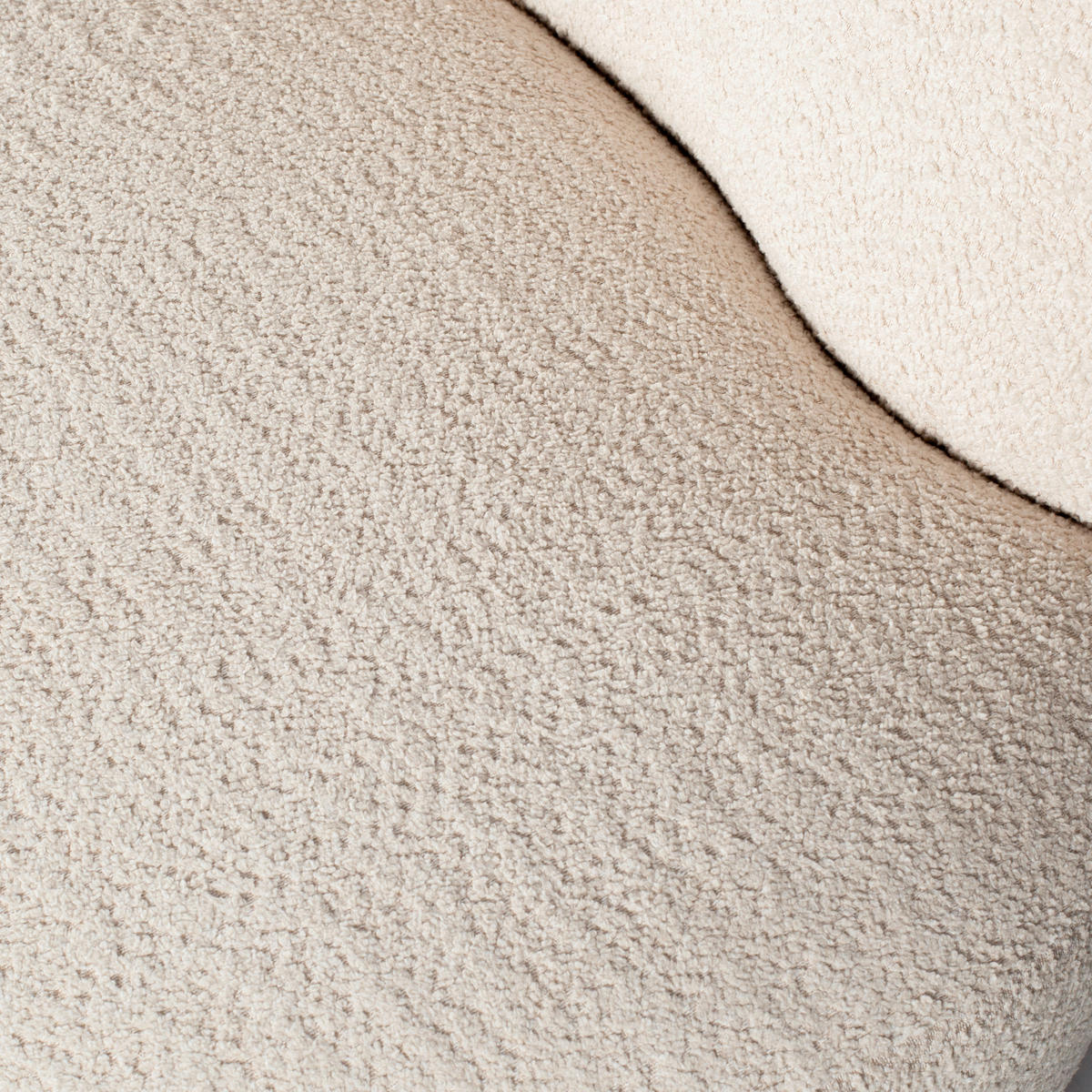 RÉCAMIERE Stone in Bouclé Creme  - Creme/Schwarz, MODERN, Kunststoff/Textil (112/73/80cm) - Livetastic