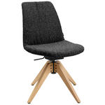 STUHL  in Flachgewebe Holz, Textil  - Eichefarben/Anthrazit, Design, Holz/Textil (46/82,5-85,25/55cm) - Johann Jakob