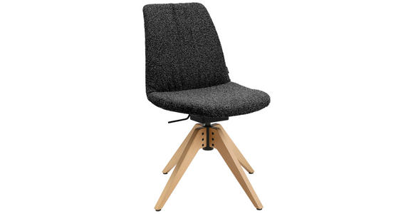 STUHL in Flachgewebe Holz, Textil - Eichefarben/Anthrazit, Design, Holz/Textil (46/82,5-85,25/55cm) - Johann Jakob