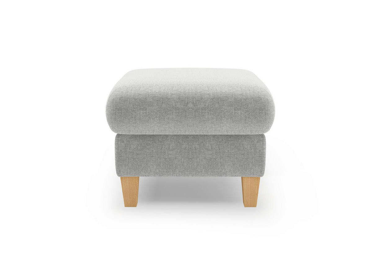 HOCKER Flachgewebe Hellgrau  - Eichefarben/Hellgrau, KONVENTIONELL, Holz/Textil (58/47/58cm) - Sit & More