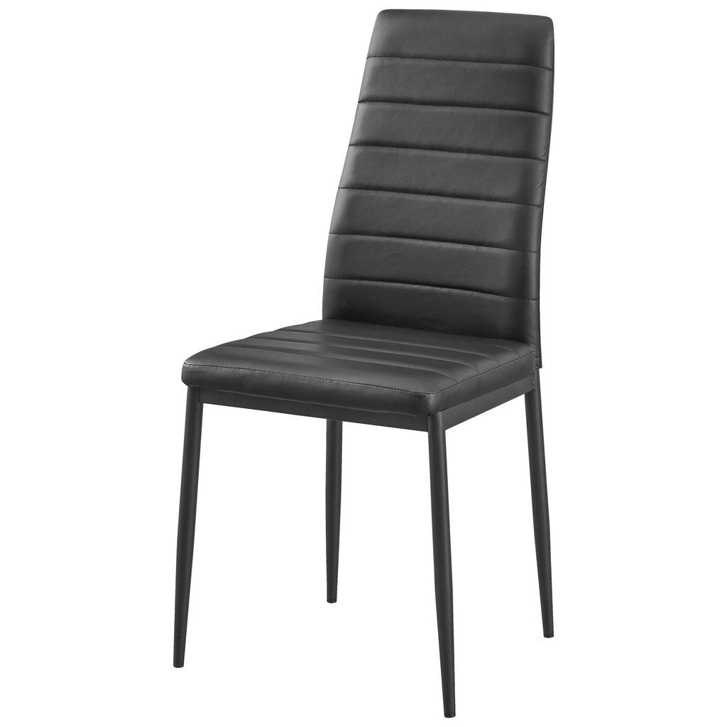 Vierfußstuhl Franzi Schwarz Lederlook