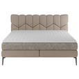 BOXSPRINGBETT 180/200 cm  in Taupe  - Taupe/Schwarz, Design, Leder/Textil (180/200cm) - Esposa