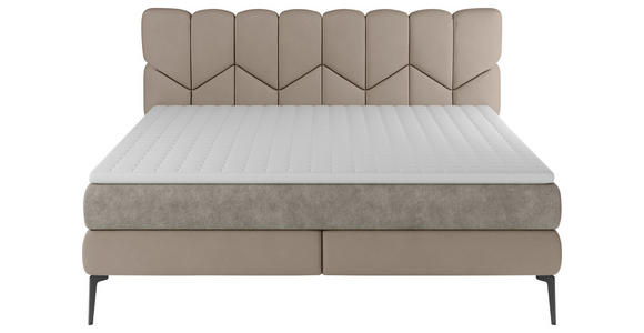 BOXSPRINGBETT 180/200 cm  in Taupe  - Taupe/Schwarz, Design, Leder/Textil (180/200cm) - Esposa