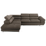 ECKSOFA in Webstoff Graubraun  - Graubraun, Design, Textil/Metall (235/280cm) - Hom`in