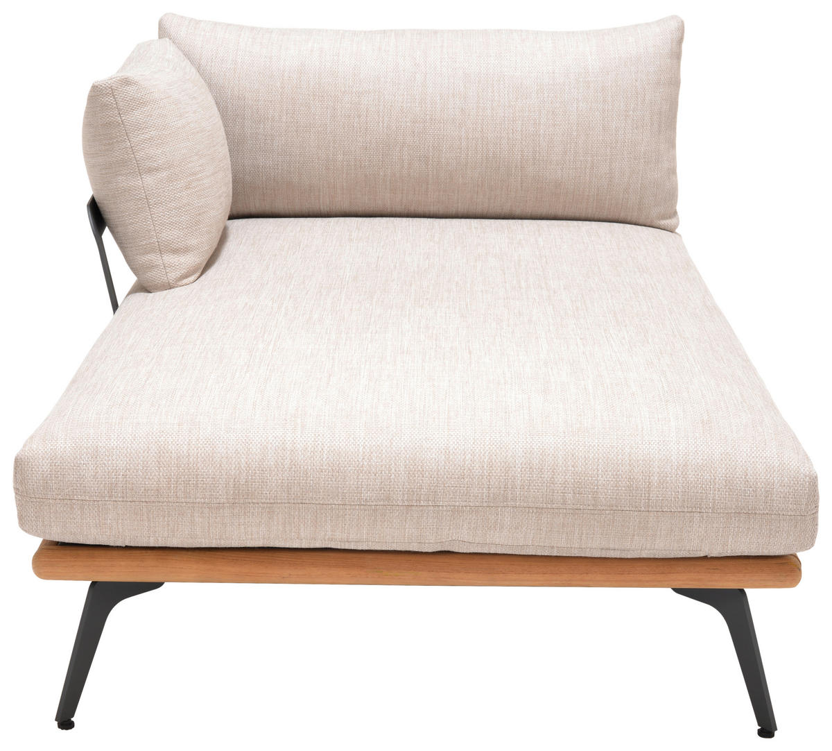 LOUNGEGARNITUR 150/280 cm Aluminium, Stahl  - Greige/Dunkelgrau, Design, Textil/Metall (150/280cm) - Amatio