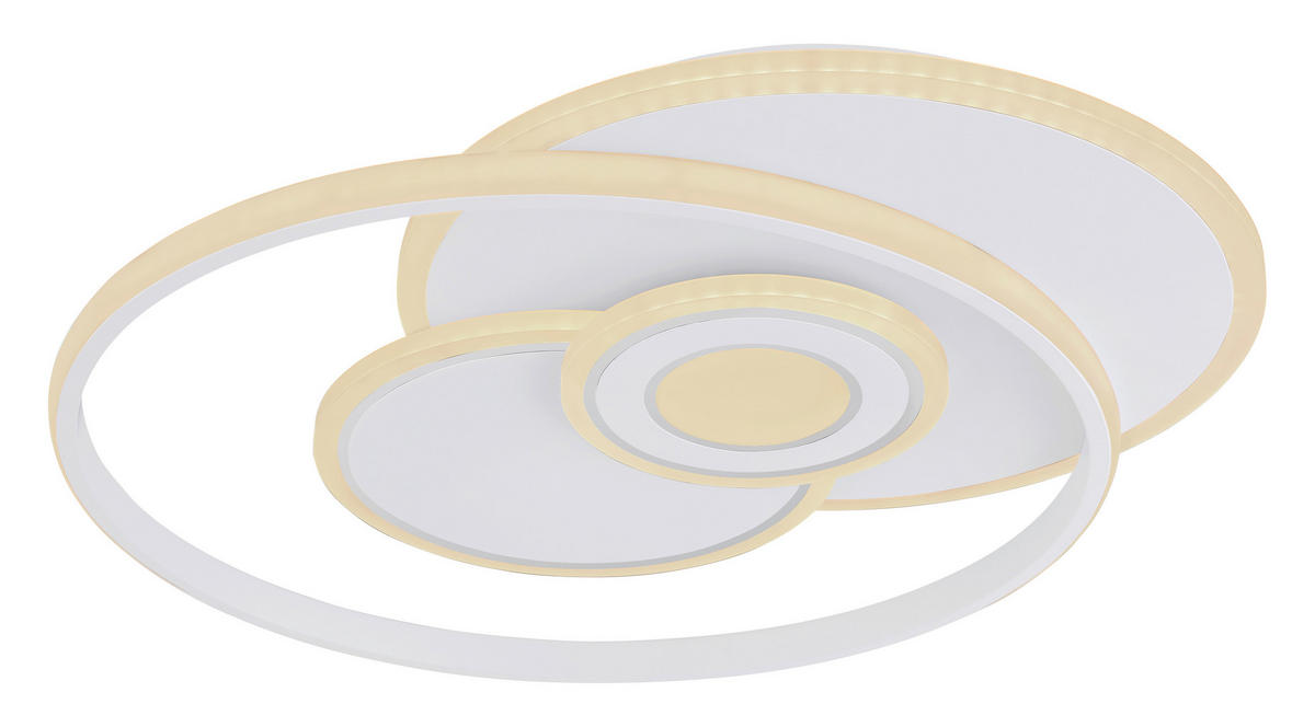 LED-DECKENLEUCHTE RODERICK 54,5/46/6 cm   - Chromfarben/Opal, Design, Kunststoff/Metall (54,5/46/6cm) - Globo